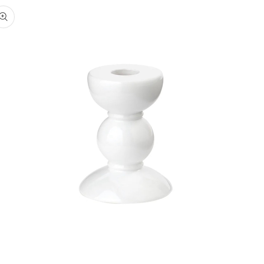 Addison Ross Small White Bobbin Candlestick